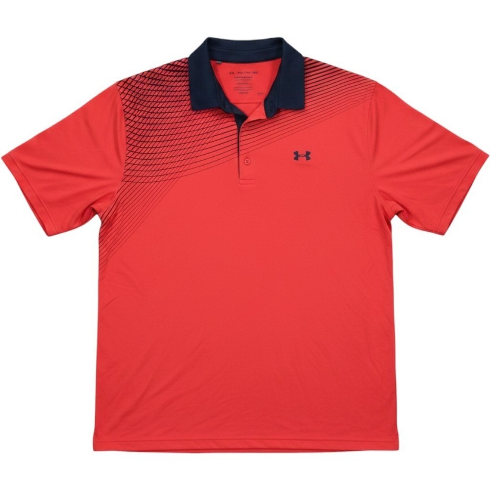 Under Armour Men's Playoff Golf Polo black graphic streak pattern Sz 2XL